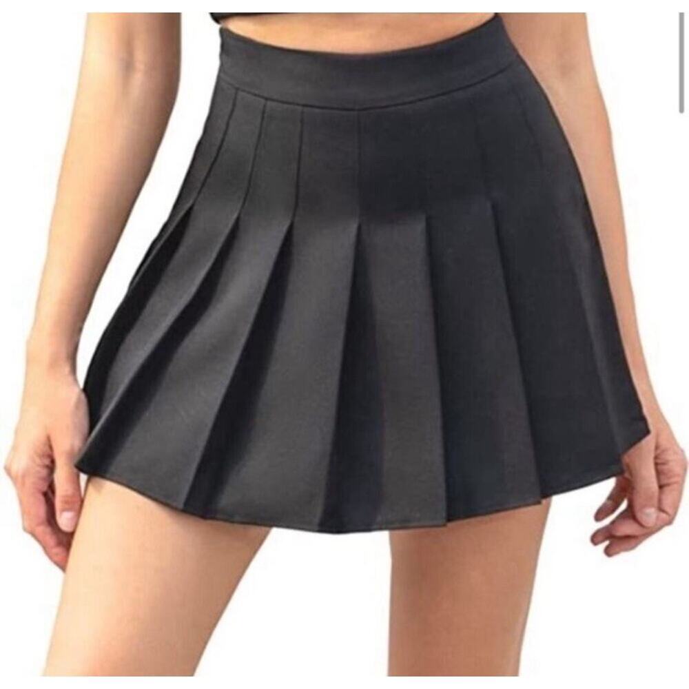 Indero Active Tennis Pickleball Skort Skirt Womens S Black Pleated Pull On‎
